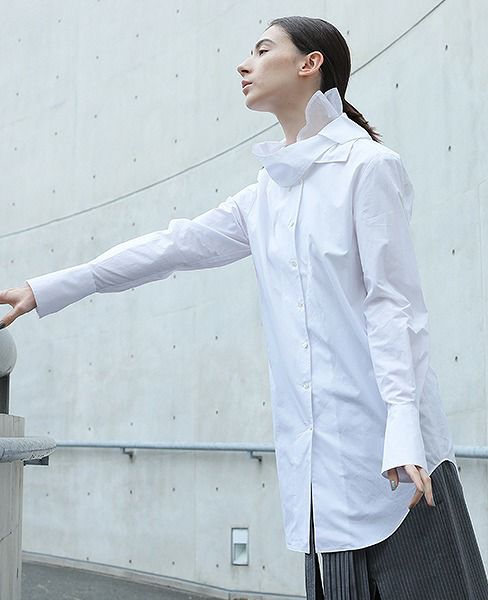 AKIKOAOKI.flower collar blouse[AA18AW-SH02/WH]