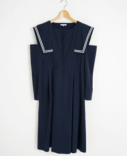 FUTATSUKUKURI.背守りワンピース[19WS-07/Navy]-i