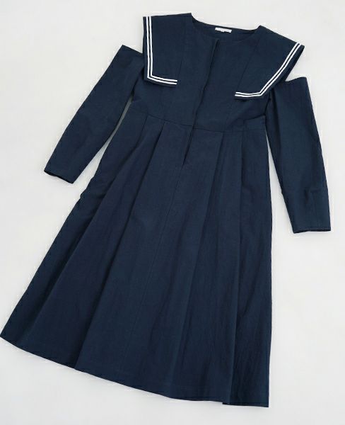 FUTATSUKUKURI.背守りワンピース[19WS-07/Navy]-i