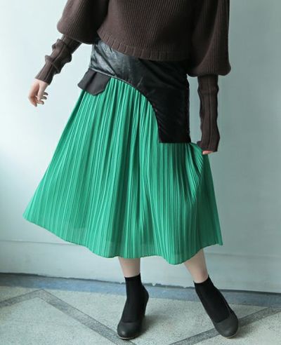 BELPER.LAYERED PLEATS SKIRT [0912-1218]