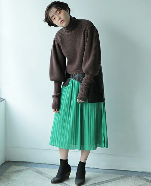 BELPERLAYERED PLEATS SKIRT [0912-1218] | Palm maison store