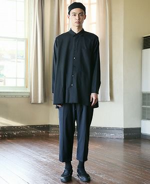 STUDIONICHOLSON.ITALIAN WOOL MENS DOUBLE PLEAT TAPERED PANT[SN-405D/DARK NAVY]