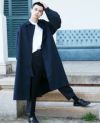 STUDIONICHOLSON.ITALIAN WOOL MENS DOUBLE PLEAT TAPERED PANT[SN-405D/DARK NAVY]