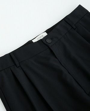 STUDIONICHOLSON.ITALIAN WOOL MENS DOUBLE PLEAT TAPERED PANT[SN-405D/DARK NAVY]