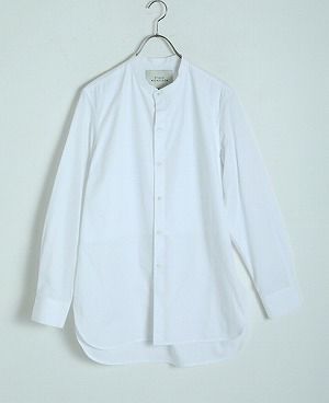 STUDIONICHOLSON.COTTON POPLIN MENS STAND COLLAR SHIRT[SN-413A/WHITE]