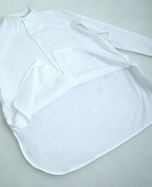 STUDIONICHOLSON.COTTON POPLIN MENS STAND COLLAR SHIRT[SN-413A/WHITE]