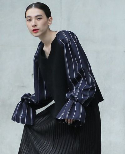 malamute.telegram shirt [mlm18AW-SH02 / NAVY]