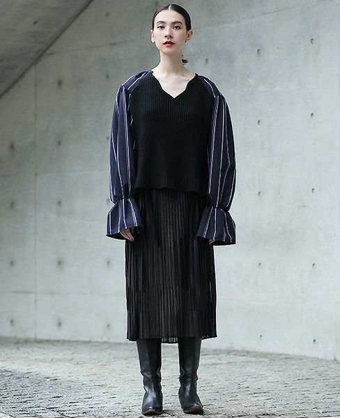 malamute.telegram shirt [mlm18AW-SH02 / NAVY]