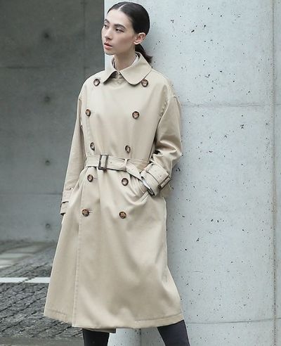 SWANLAKEプレーントレンチコート [CO-765/KHAKI] | Palm maison store