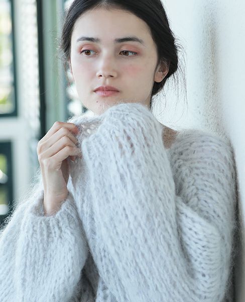 Maiami/マイアミ Mohair Big Sweater [MMO22150/B・Smokey blue]