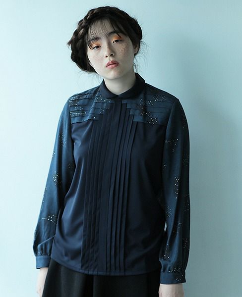 JUN OKAMOTO.星屑の中で出会ったブラウス[CH-33101/NAVY STAR]