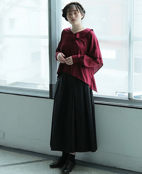 JUN OKAMOTO.赤ワインとオリーブ漬けのような関係のトップス[TOP-33192/BORDEAUX]