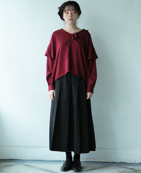 JUN OKAMOTO.赤ワインとオリーブ漬けのような関係のトップス[TOP-33192/BORDEAUX]