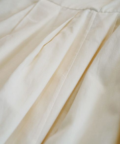 Palm wedding order made.hoshi オーガニックコットン編上げローウエストタックドレス