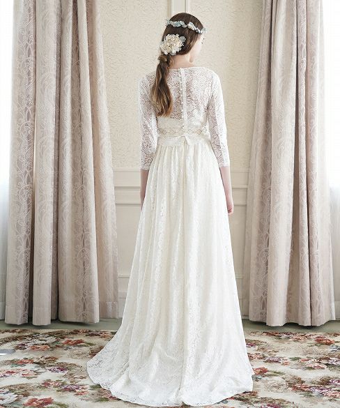 Palm wedding order made.hoshi 総レースドレス