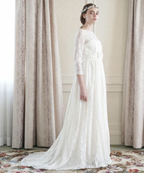 Palm wedding order made.hoshi 総レースドレス