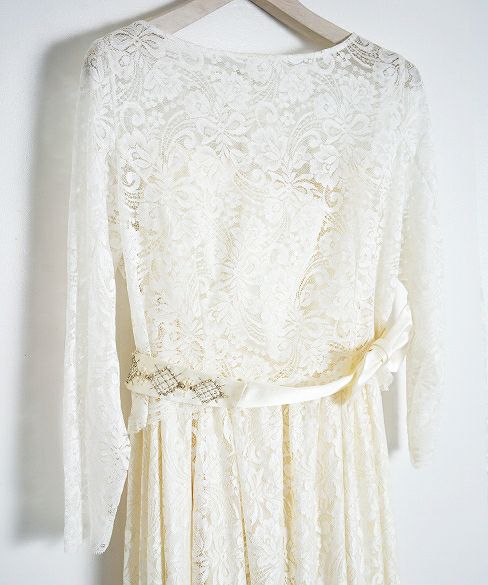 Palm wedding order made.hoshi 総レースドレス