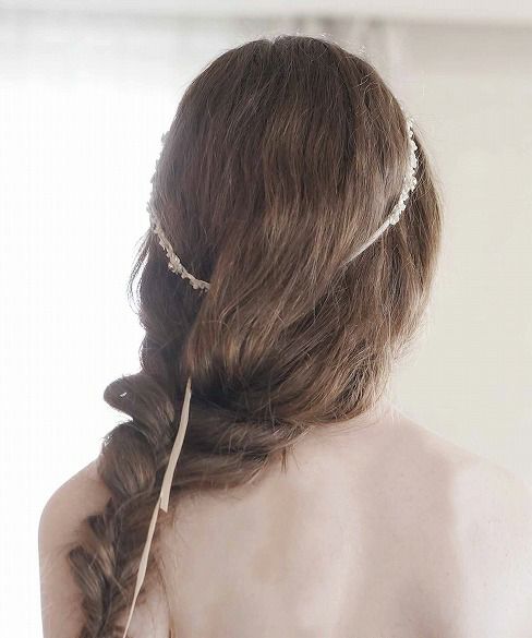 Palm wedding.hoshi アンティークスパンコールフラワー ヘッドリボン