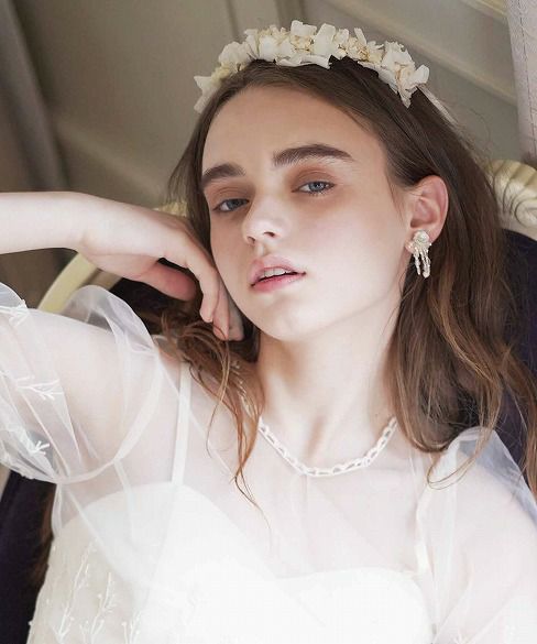 Palm wedding.hoshi アンティークスパンコールフラワー×ウロコフリンジイヤリング