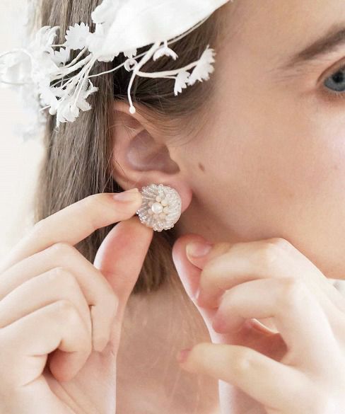 Palm wedding.hoshi アンティークビーズイヤリング