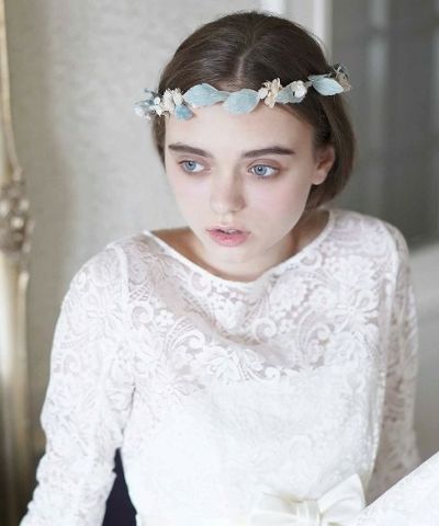 Palm wedding.hoshi オーガニックコットン草木染め葉っぱ花冠