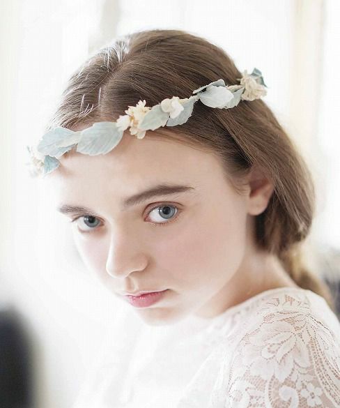 Palm wedding.hoshi オーガニックコットン草木染め葉っぱ花冠