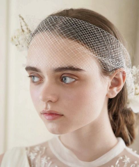 Palm wedding.hoshi ドライ×プリザーブドフラワー ネットヘッドドレス