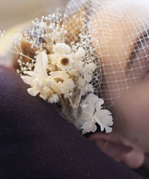 Palm wedding.hoshi ドライ×プリザーブドフラワー ネットヘッドドレス
