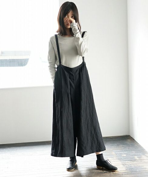 Mochi.モチ.suspenders wide pants [18AW-PT01]