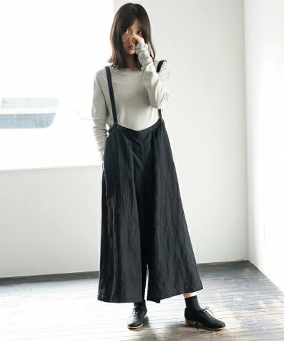 Mochi.モチ.suspenders wide pants [18AW-PT01]