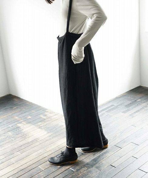 Mochi.モチ.suspenders wide pants [18AW-PT01]