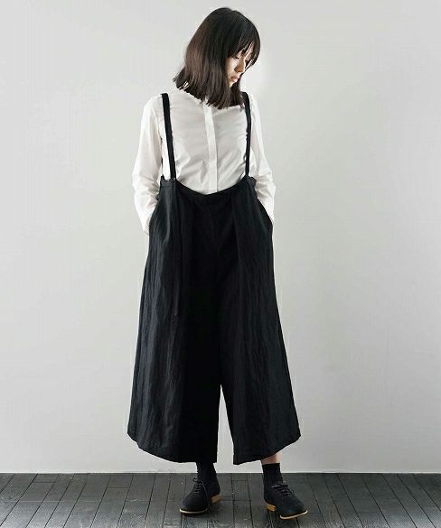 Mochi.モチ.suspenders wide pants [18AW-PT01]
