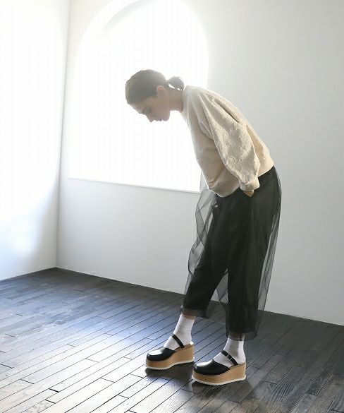 MIYAO ミヤオ.tulle pants [MQ-P-06/黒×黒]