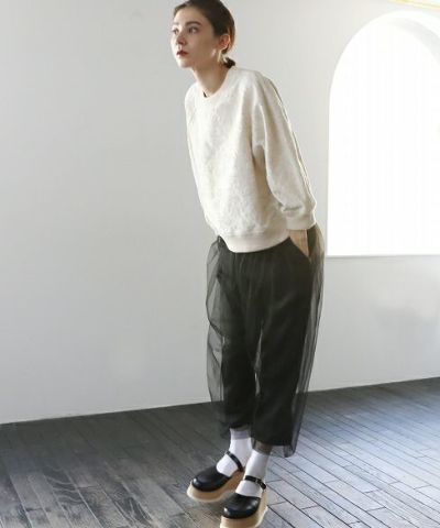 MIYAO ミヤオ tulle pants [MQ-P-06/黒×黒]