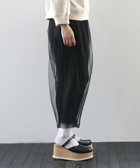 MIYAO ミヤオ.tulle pants [MQ-P-06/黒×黒]