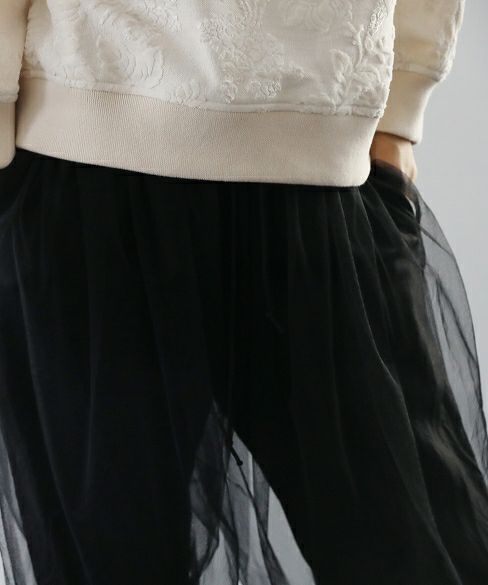 MIYAO ミヤオ.tulle pants [MQ-P-06/黒×黒]