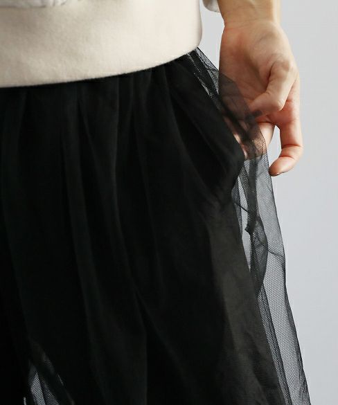 MIYAO ミヤオ.tulle pants [MQ-P-06/黒×黒]