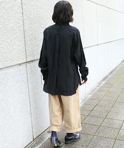suzuki takayuki.スズキタカユキ.one-piece shawl collar shirt[S193-06/black]
