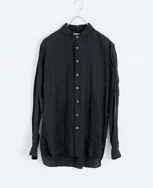 suzuki takayuki.スズキタカユキ.one-piece shawl collar shirt[S193-06/black]