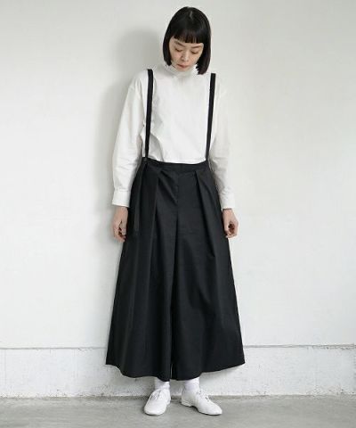 Mochi.モチ.black wide suspenders pants [19SS-P01]
