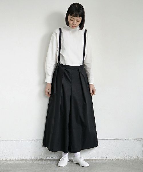 Mochi.モチ.black wide suspenders pants [19SS-P01]