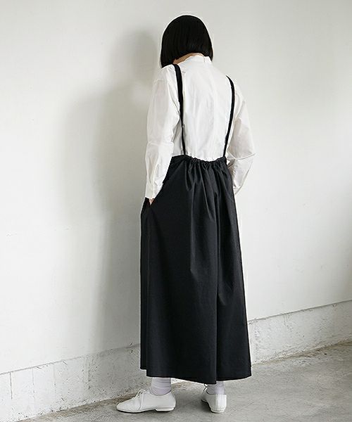 Mochi.モチ.black wide suspenders pants [19SS-P01]