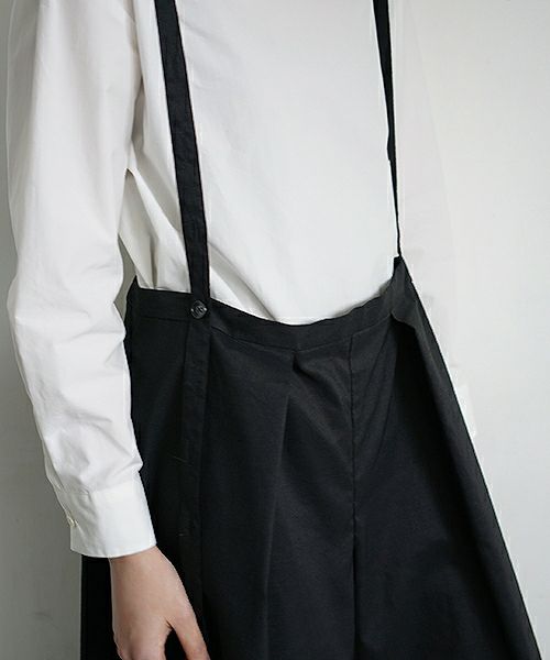 Mochi.モチ.black wide suspenders pants [19SS-P01]