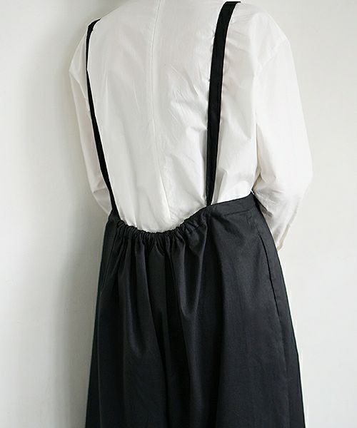 Mochi.モチ.black wide suspenders pants [19SS-P01]