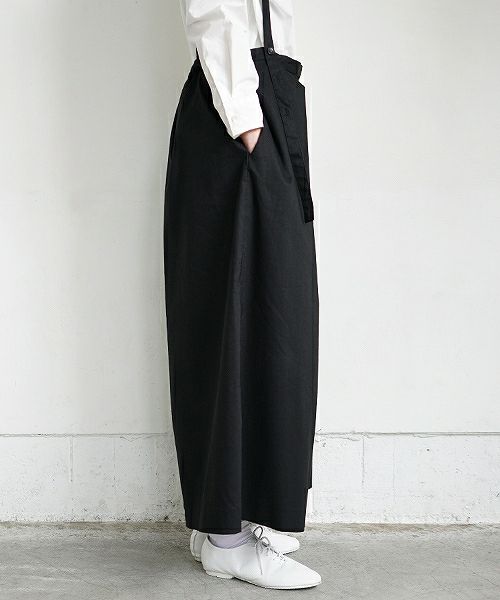 Mochi.モチ.black wide suspenders pants [19SS-P01]
