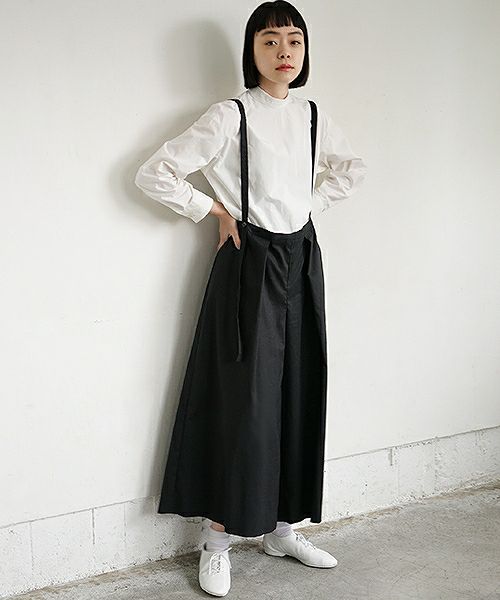 Mochi.モチ.black wide suspenders pants [19SS-P01]