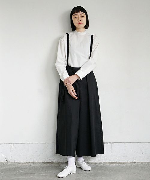 Mochi.モチ.black wide suspenders pants [19SS-P01]