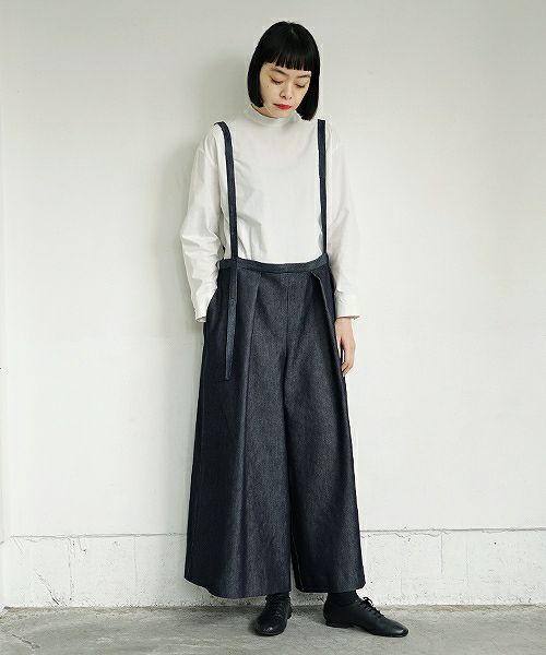 Mochi.モチ.denim wide suspenders pants [19SS-P02]