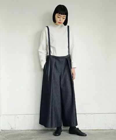 Mochi.モチ.denim wide suspenders pants [19SS-P02]