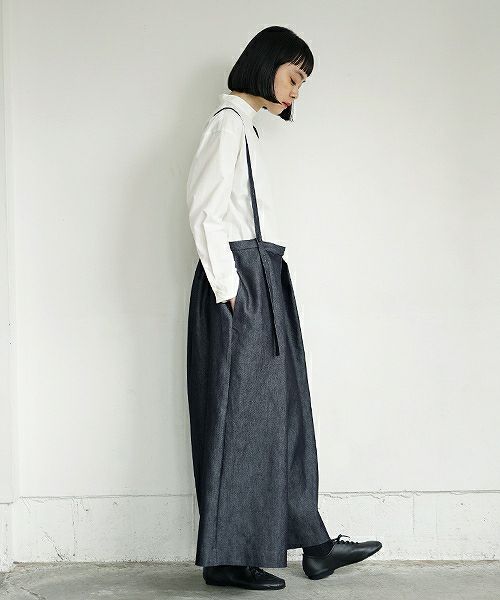 Mochi.モチ.denim wide suspenders pants [19SS-P02]